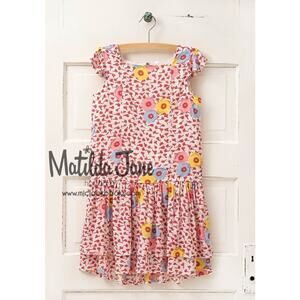 matilda Jane Hello Lovely Take Your Picnic Red Floral Dress Girls 14 NWT